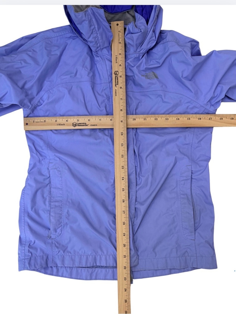 The North Face Light Purple Periwinkle Hooded Rain Jacket - Youth 14/16 - Picture 3 of 7